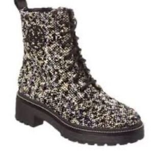 Tory Burch Miller Tweed Lug Sole Boots 9